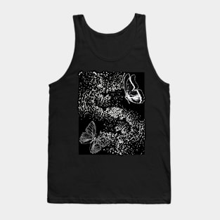 Black and White butterfly theme Tank Top